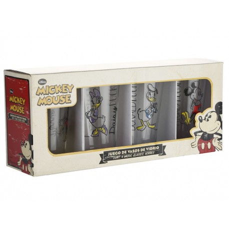Libbey Juego de Vasos Personajes Disney 4 Piezas Transparentes-ComercializadoraZeus- 1039039911