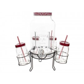 Haus Set de Vitrolero y Tarros Rojo-ComercializadoraZeus- 1049257488
