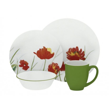 Corelle Vajilla Kalypso de 16 Piezas Blanca-ComercializadoraZeus- 1056454060