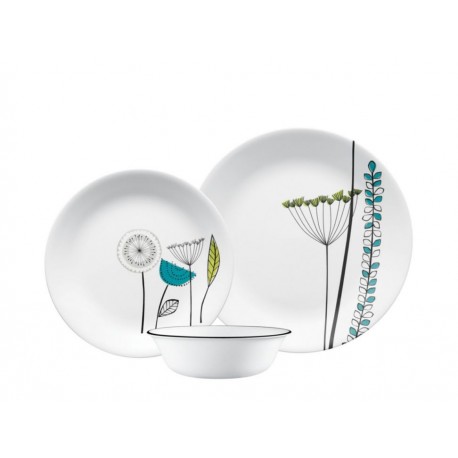 Corelle Vajilla Abstract Meadow de 12 Piezas Blanca-ComercializadoraZeus- 1056452610