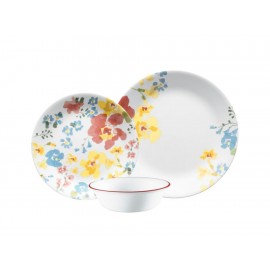Corelle Vajilla Cheerful Garden de 12 Piezas Blanca-ComercializadoraZeus- 1056454027