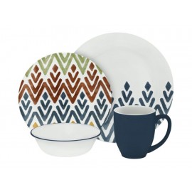 Corelle Vajilla Zamba de 16 Piezas Blanca-ComercializadoraZeus- 1056454051
