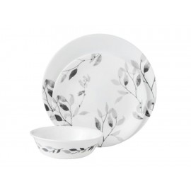 Corelle Vajilla Misty Leaves 12 Piezas Blanca-ComercializadoraZeus- 1056454043