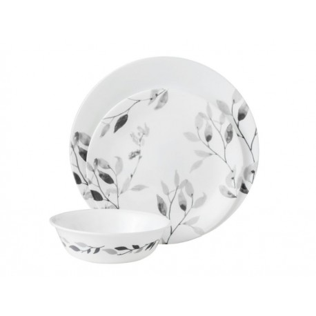 Corelle Vajilla Misty Leaves 12 Piezas Blanca-ComercializadoraZeus- 1056454043