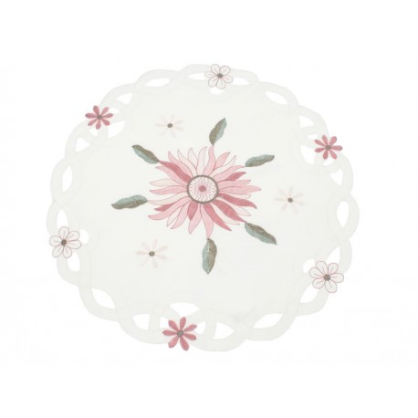 Blanme Carpeta Redonda Blanme Blanco Rosa Gerbera HRL-365-19-ComercializadoraZeus- 1032063418