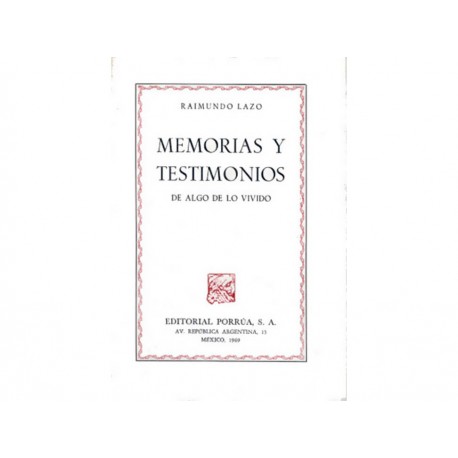 Memorias y Testimonios de Algo de Lo Vivido-ComercializadoraZeus- 1038137375