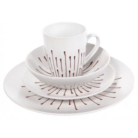 Haus Vajilla Redonda Jasbel 20 Piezas Blanco-ComercializadoraZeus- 1036849408