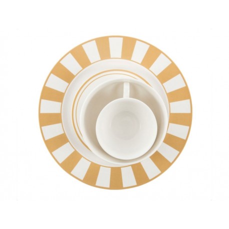 Martha Debayle Home Vajilla a Rayas 20 Piezas Oro-ComercializadoraZeus- 1050441900