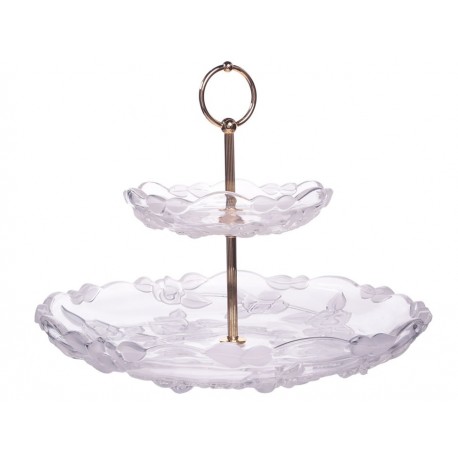 Walter Glass Frutero de 2 Pisos Georgina Sat Transparente-ComercializadoraZeus- 1028992510