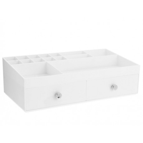 Interdesign Organizador para Cosméticos con 2 Cajones Blanco-ComercializadoraZeus- 1039959662