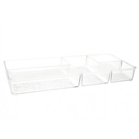 Interdesign Organizador Charola con 5 Divisiones Rain Transparente-ComercializadoraZeus- 1039958542