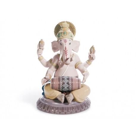 Lladró Escultura Ganesha con Mridangam-ComercializadoraZeus- 66030385