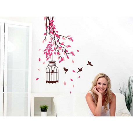 Jaula Silvestre Vinilo Decorativo-ComercializadoraZeus- 1046830713