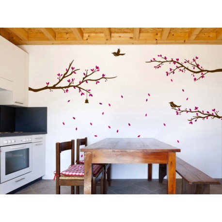 Ventisca Floral Rosa Vinilo Decorativo-ComercializadoraZeus- 1046830691