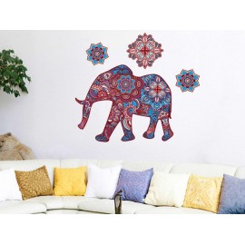 Elefante Hindú Azul Vinilo Decorativo-ComercializadoraZeus- 1046838722