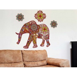 Elefante Hindú Amarillo Vinilo Decorativo-ComercializadoraZeus- 1046838731