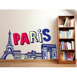 Skyline Paris Vinilo Decorativo-ComercializadoraZeus- 1046838889