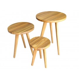 Set de 3 Mesas Lottus Myra beige-ComercializadoraZeus- 1046105288