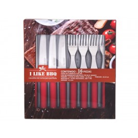 I Like BBQ Set 16 Piezas Cuchillos y Tenedores Rojo-ComercializadoraZeus- 1045082594