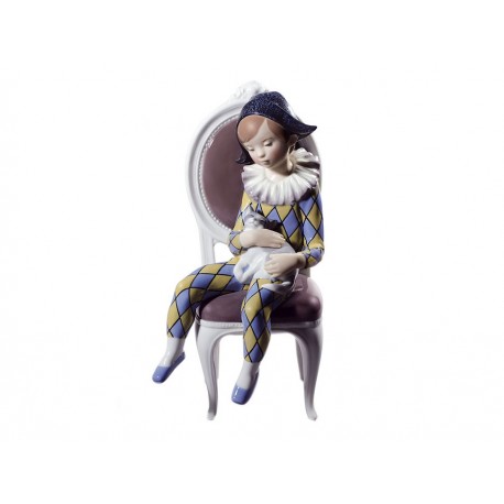 Lladró Escultura Niño Arlequín Sentado Azul Amarillo-ComercializadoraZeus- 1024162440