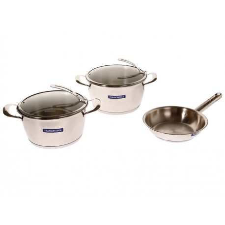 Tramontina Batería de Cocina Ventura 5 piezas Plata-ComercializadoraZeus- 1046472426