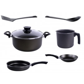 Tramontina Batería de Cocina Paris Negro 7 Piezas-ComercializadoraZeus- 1047276752