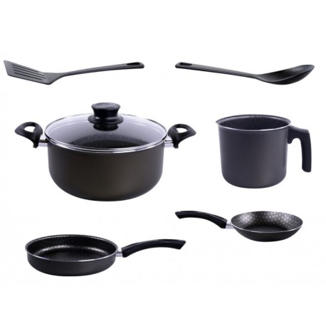 Tramontina Batería de Cocina Paris Negro 7 Piezas-ComercializadoraZeus- 1047276752