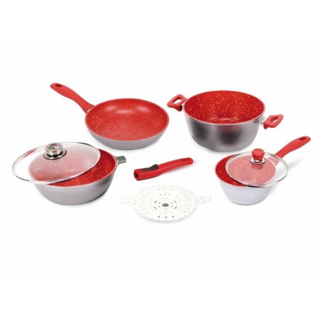 Flavor Stone Batería de Cocina Evolution Rojo-ComercializadoraZeus- 1029786832