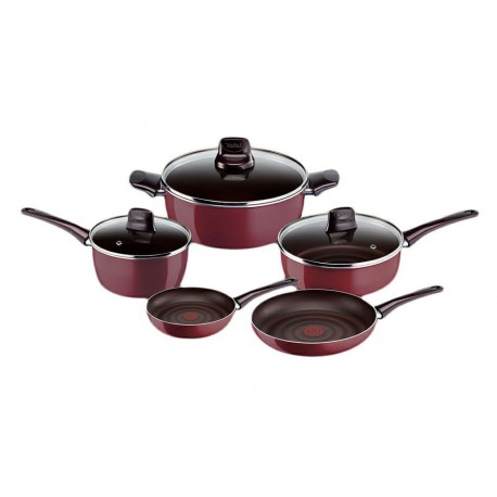 T-Fal Bateria Pleasure Rio Rojo 8 Piezas-ComercializadoraZeus- 1047702221