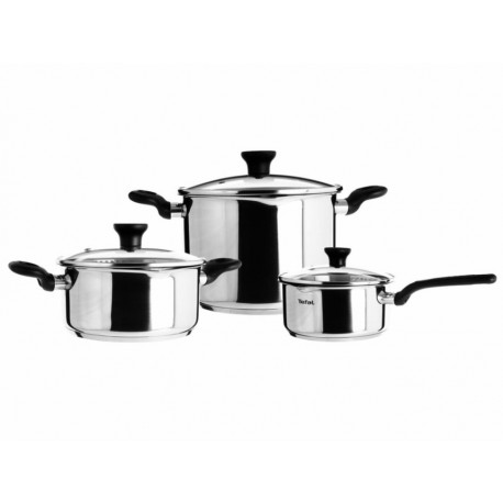 T-Fal Batería de Cocina 7 Piezas Plata-ComercializadoraZeus- 1051575942
