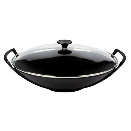 Le Creuset Wok con Tapa de Cristal 36 cm Negro Mate-ComercializadoraZeus- 1047438761