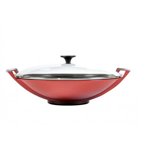 La Creuset Wok con Tapa de Cristal Cherry-ComercializadoraZeus- 1047438752