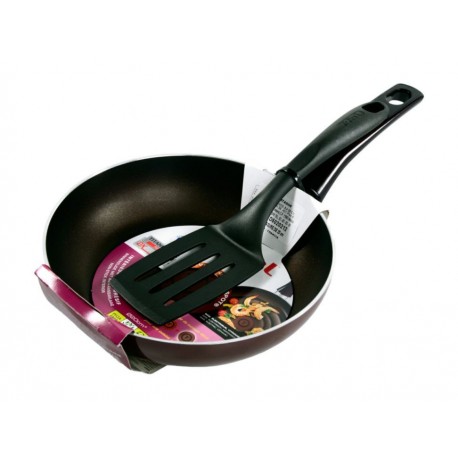 T-Fal Sartén Pleasure Rio Red 20 cm  Espátula-ComercializadoraZeus- 1047702051