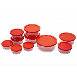 Pyrex Set Storage de 20 Piezas Rojo-ComercializadoraZeus- 1016084359