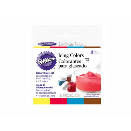 Wilton Colorantes para Glaseado 4 Piezas-ComercializadoraZeus- 1044998331