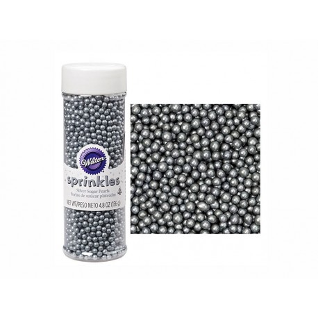 Wilton Perlas de Azucar Plateadas-ComercializadoraZeus- 1044998561