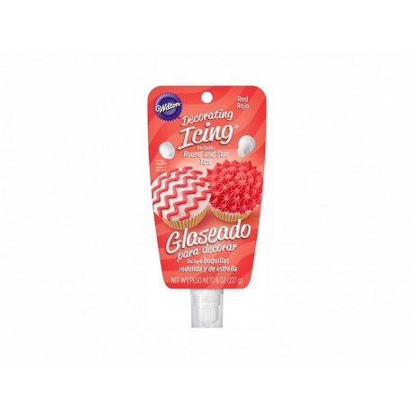 Wilton Glaseado Bolsa con Boquilla Rojo-ComercializadoraZeus- 1044998412