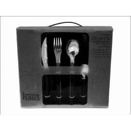Haus Juego de Cubiertos Negro Atlanta-ComercializadoraZeus- 1018447181