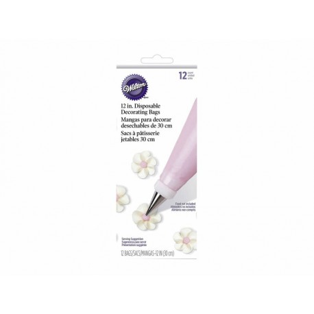 Wilton Juego de Mangas para Decorar Desechables 12 Piezas Transparente-ComercializadoraZeus- 1025887448