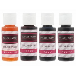 Dulces Besos, Colorantes en gel 4 Piezas-ComercializadoraZeus- 1051087671