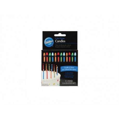Wilton Velas Llama de Color Surtido 12 Piezas-ComercializadoraZeus- 1038591718