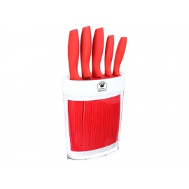 Crown Baccara Juego de 6 Cuchillos en Bloque Rojo-ComercializadoraZeus- 1040486671