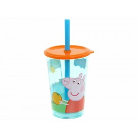 Peppa Pig Vaso con Popote-ComercializadoraZeus- 1044275232