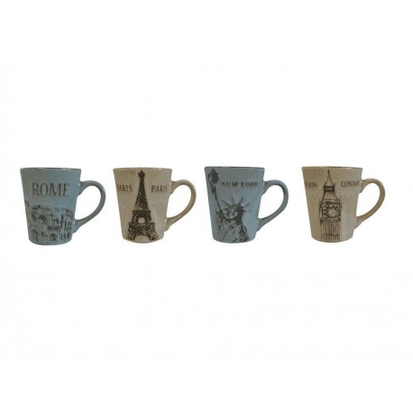 Haus Set de Tazas Capitals 4 Piezas-ComercializadoraZeus- 1027232686