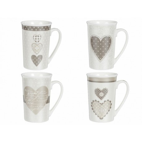 Haus Set de 4 Tazas Charm Blancas-ComercializadoraZeus- 1051349829