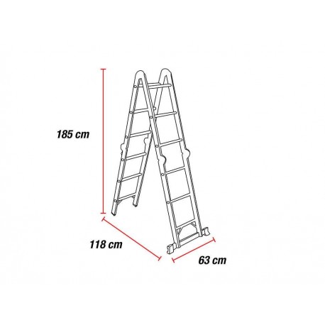 Multiescalera telescópica Werner M1A  6 12BMX plata-ComercializadoraZeus- 1047012453