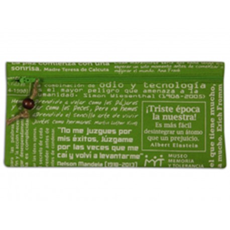 Estuchera con Frases Verde Museo Memoria y Tolerancia-ComercializadoraZeus- 1043181676