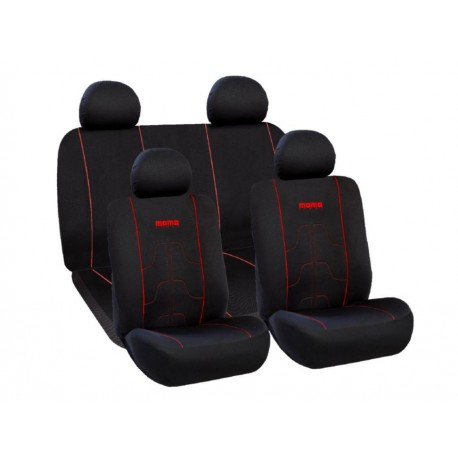 Momo Cubreasientos MMPSCF21BR Negro con Rojo-ComercializadoraZeus- 1050564092