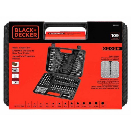 Black & Decker Kit de Brocas y Puntas para Taladro BDA91109-ComercializadoraZeus- 1042656808