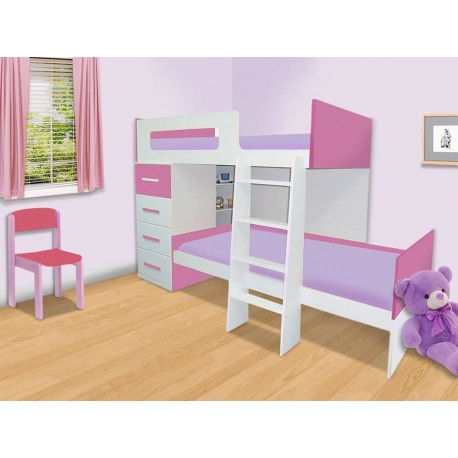 Litera Wilhem Muebles Teens rosa-ComercializadoraZeus- 1026842821
